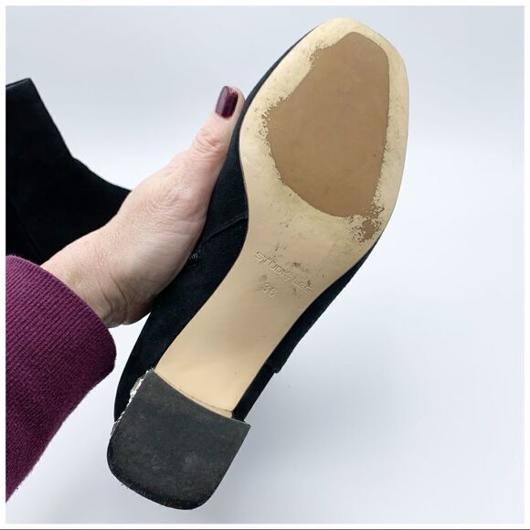 Studiolee Black Suede Crystal Heel Ankle Boots - Picture 9 of 13